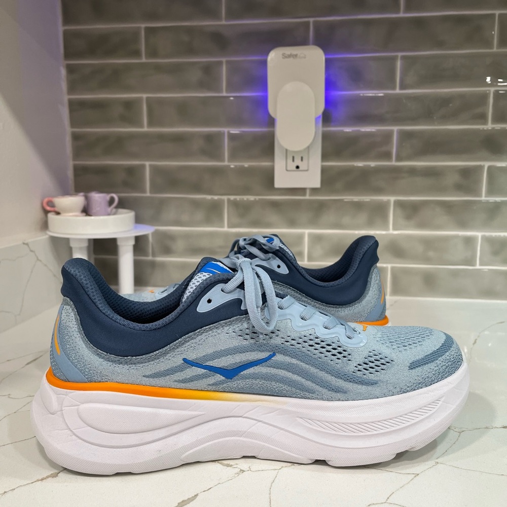 Hoka Bondi 9 Running Shoes. Men’s Size 10.5D Color Drizzle / Downpour - Picture 3 of 9